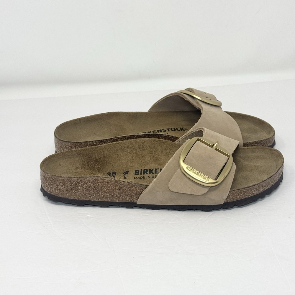 Birkenstock Madrid Big Buckle Slide Sandals Womens Size 7 Narrow Nubuck Leather - Picture 2 of 10